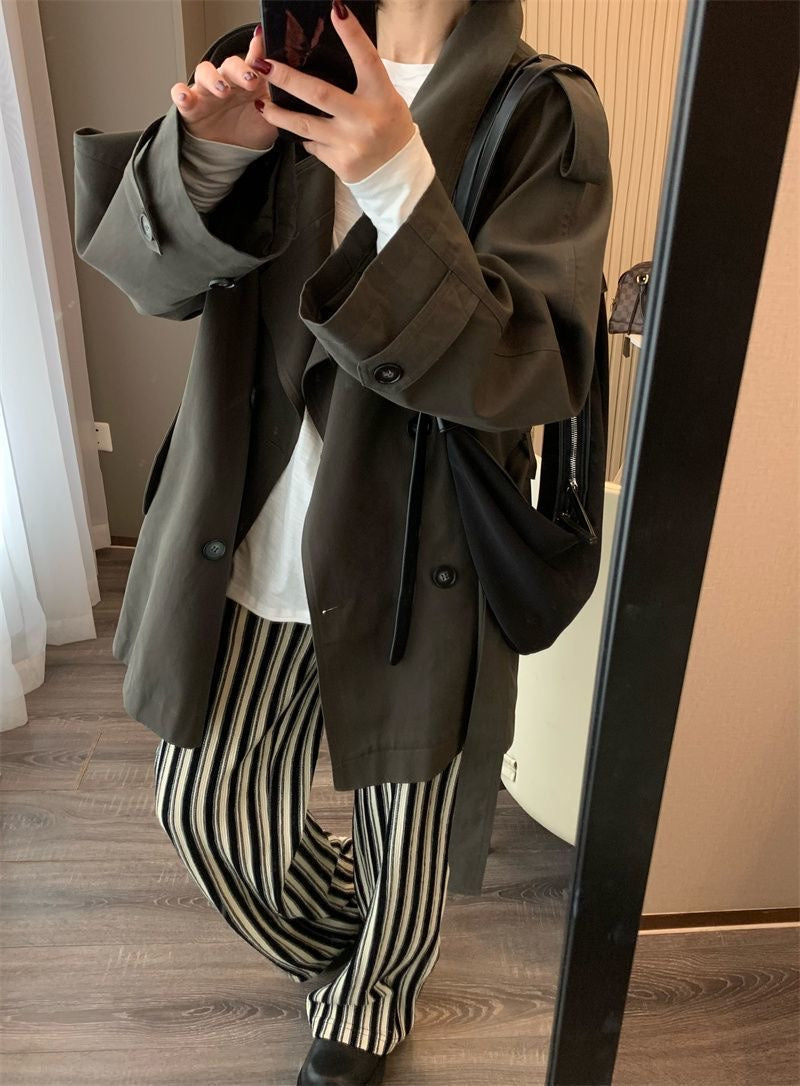 CGCSH 314-137B 寬鬆春秋季薄款短款風衣外套