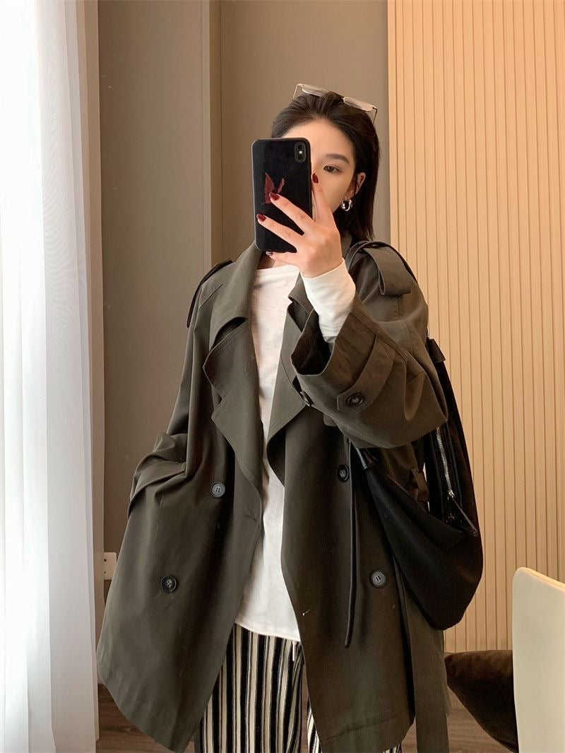 CGCSH 314-137B 寬鬆春秋季薄款短款風衣外套