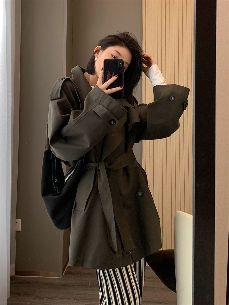 CGCSH 314-137B 寬鬆春秋季薄款短款風衣外套