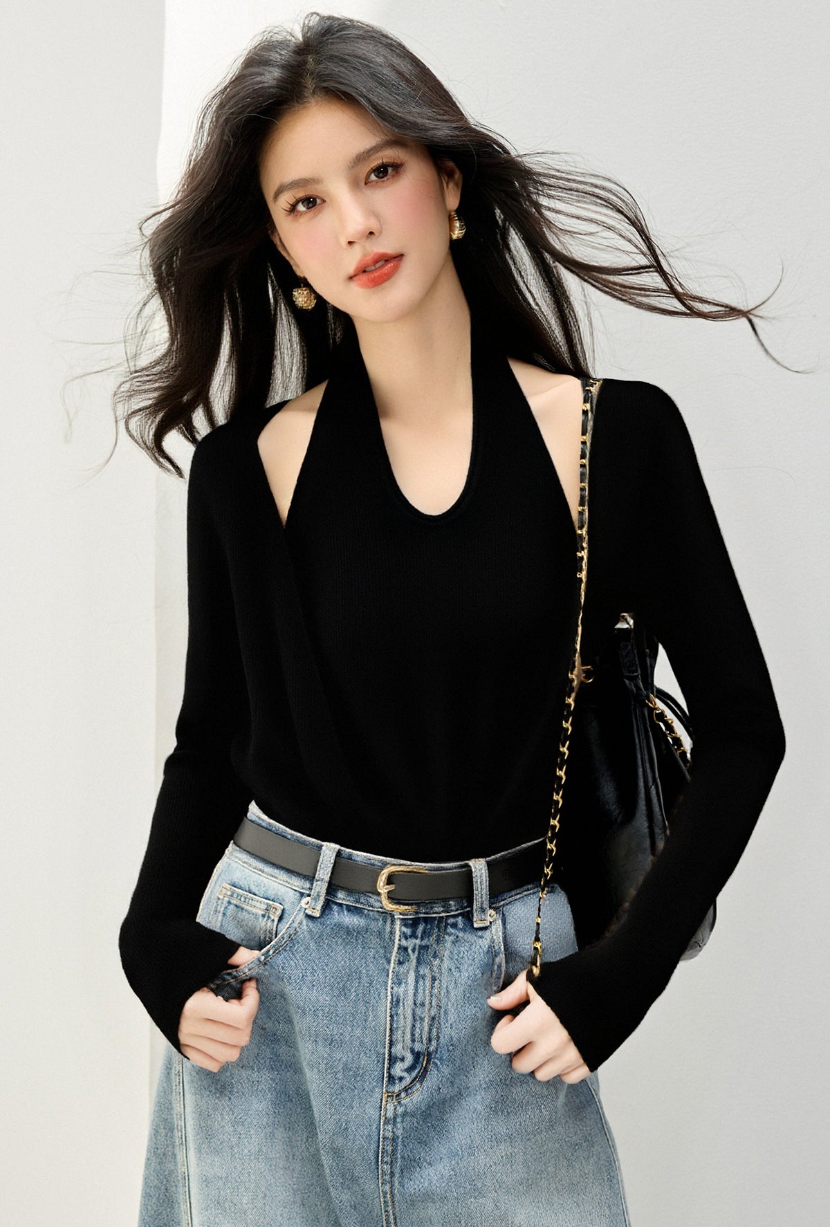 CGD6821-17B 針織衫毛衣秋季軟糯綿羊絨兩件套上衣(3色)