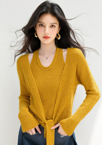 CGD6821-17B 針織衫毛衣秋季軟糯綿羊絨兩件套上衣(3色)