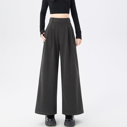 CGA8668-82B 毛呢闊腿褲秋冬季加厚九分直筒褲(3色)