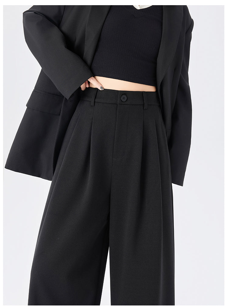 CGA8668-82B 毛呢闊腿褲秋冬季加厚九分直筒褲(3色)