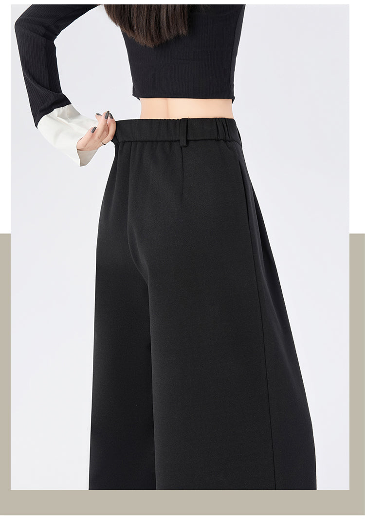 CGA8668-82B 毛呢闊腿褲秋冬季加厚九分直筒褲(3色)