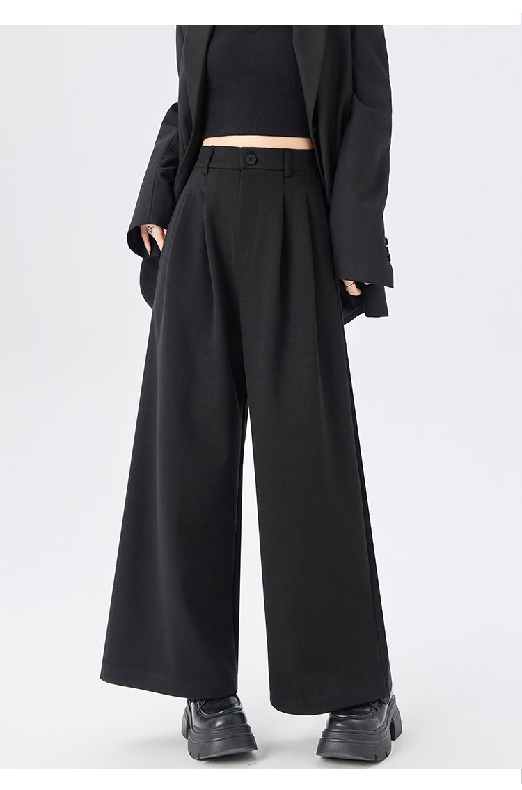 CGA8668-82B 毛呢闊腿褲秋冬季加厚九分直筒褲(3色)