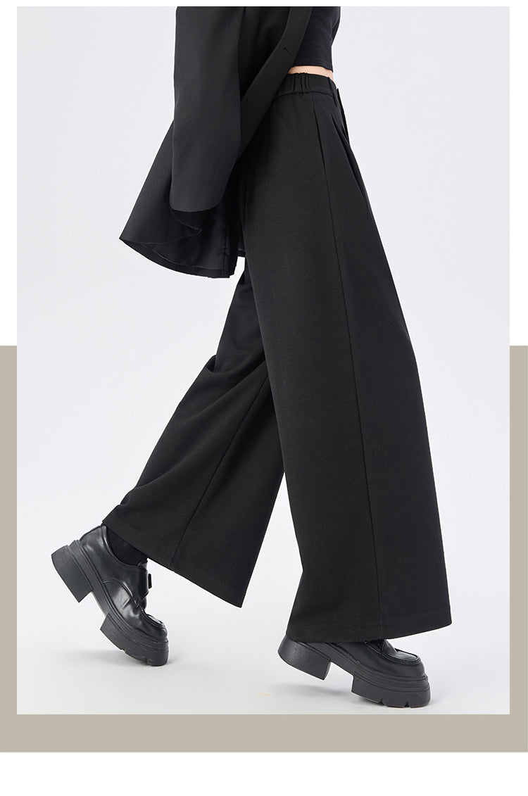 CGA8668-82B 毛呢闊腿褲秋冬季加厚九分直筒褲(3色)