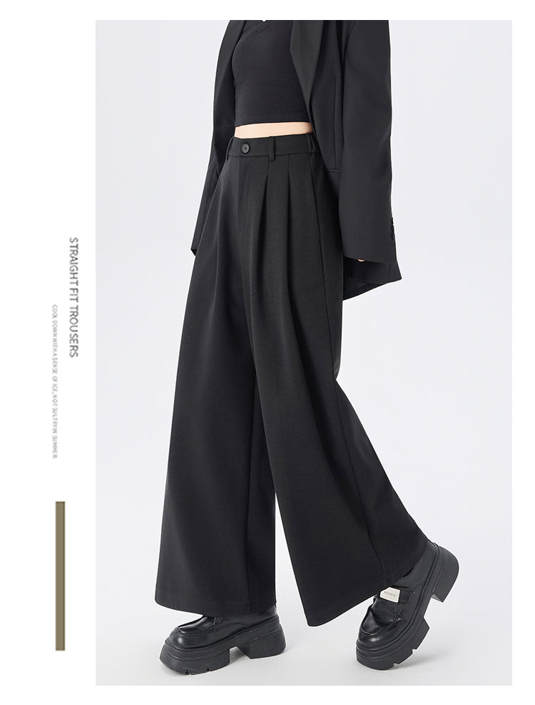 CGA8668-82B 毛呢闊腿褲秋冬季加厚九分直筒褲(3色)