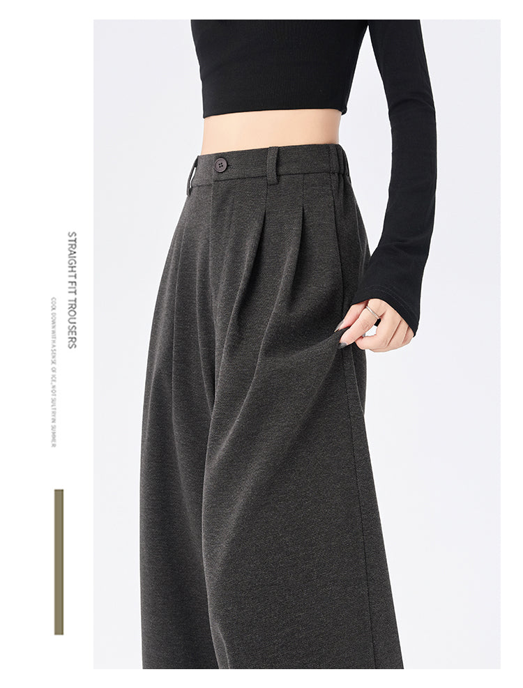 CGA8668-82B 毛呢闊腿褲秋冬季加厚九分直筒褲(3色)