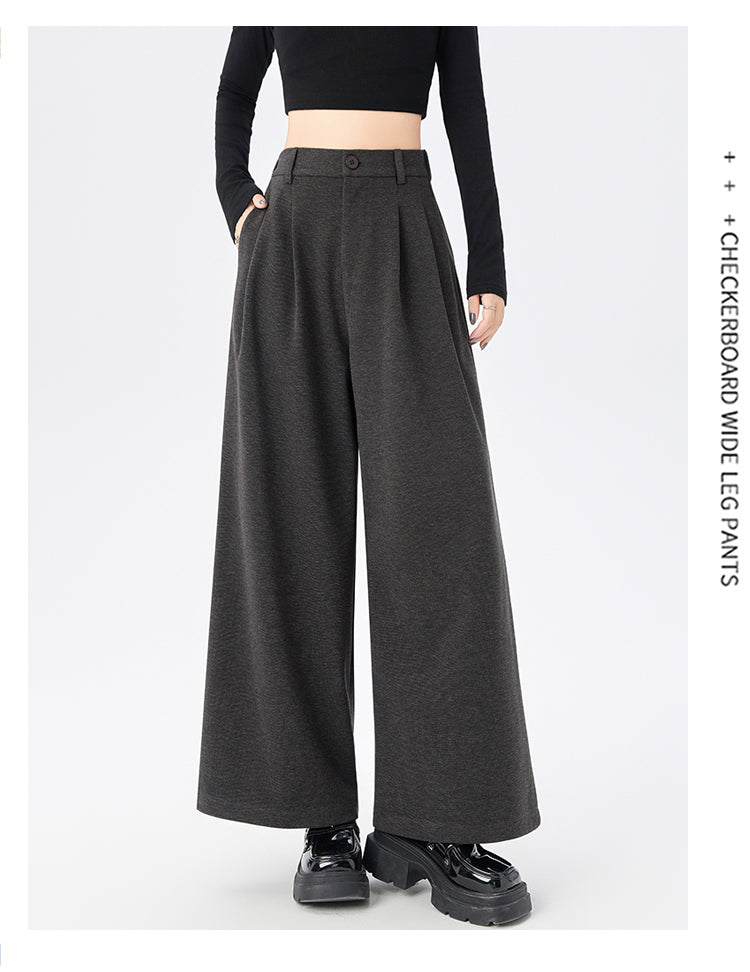 CGA8668-82B 毛呢闊腿褲秋冬季加厚九分直筒褲(3色)