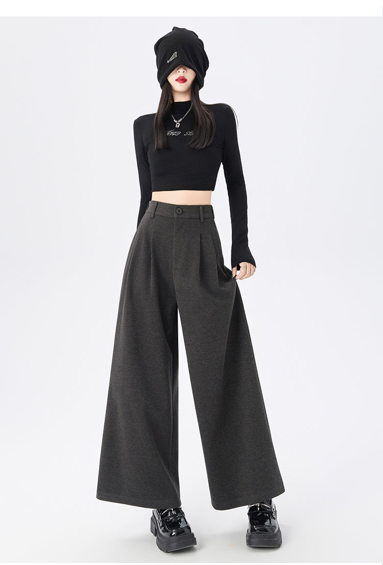 CGA8668-82B 毛呢闊腿褲秋冬季加厚九分直筒褲(3色)