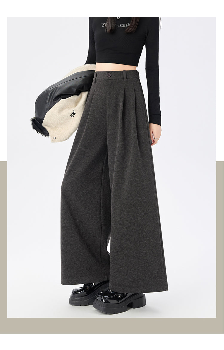 CGA8668-82B 毛呢闊腿褲秋冬季加厚九分直筒褲(3色)