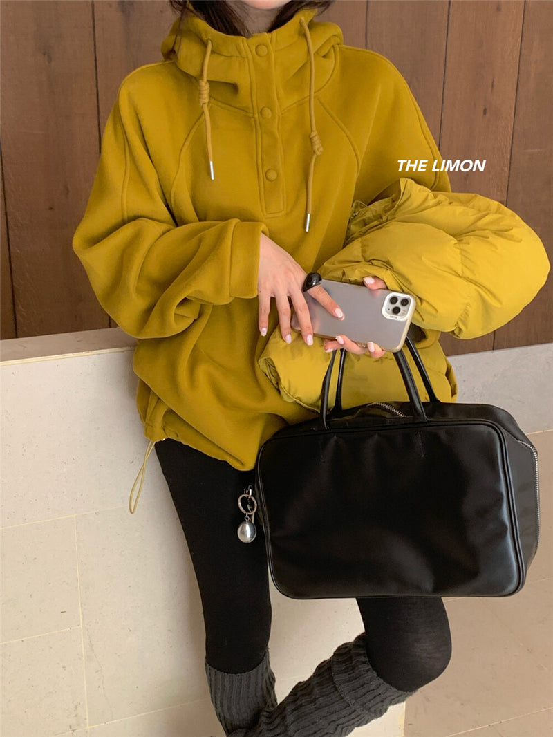 CGD6580-92B  寬鬆連帽加絨衛衣保暖加厚百搭厚實上衣(6色)