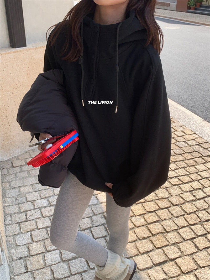 CGD6580-92B  寬鬆連帽加絨衛衣保暖加厚百搭厚實上衣(6色)