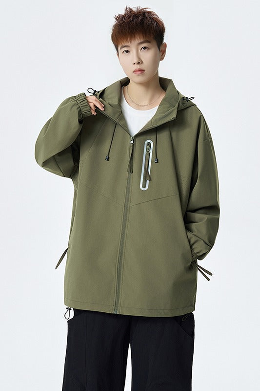 CBCMYJ25-7985-65B 秋冬衝鋒衣夾克連帽休閒防風寬鬆拼接外套(4色)