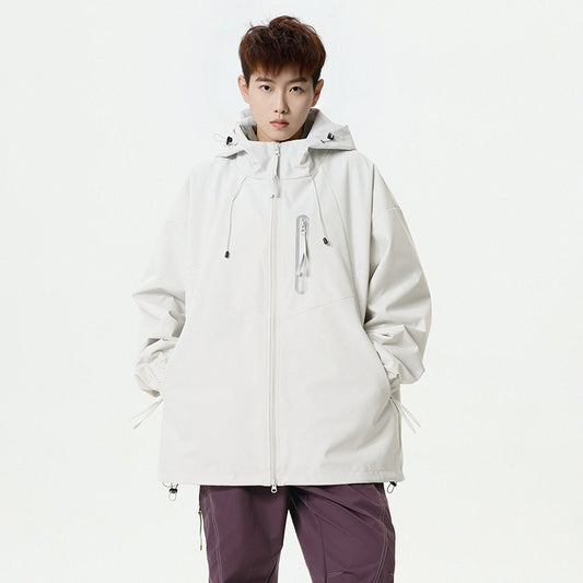 CBCMYJ25-7985-65B 秋冬衝鋒衣夾克連帽休閒防風寬鬆拼接外套(4色)