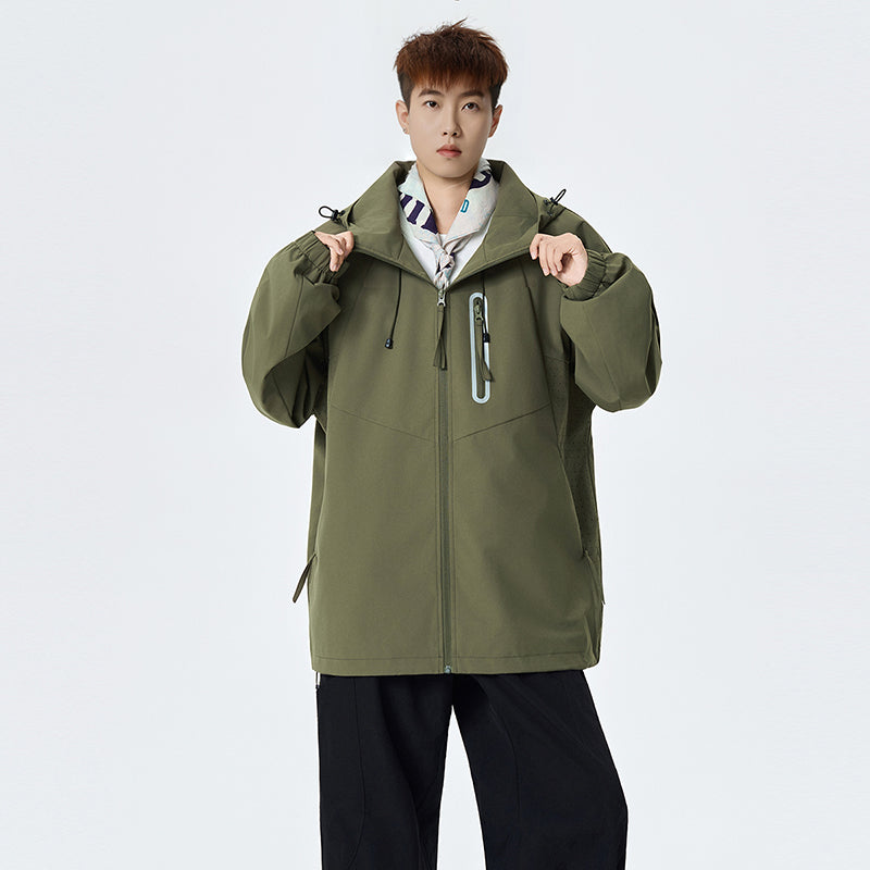 CBCMYJ25-7985-65B 秋冬衝鋒衣夾克連帽休閒防風寬鬆拼接外套(4色)