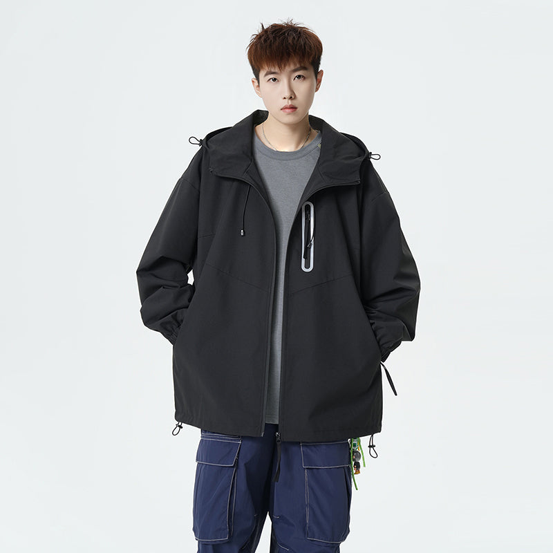 CBCMYJ25-7985-65B 秋冬衝鋒衣夾克連帽休閒防風寬鬆拼接外套(4色)