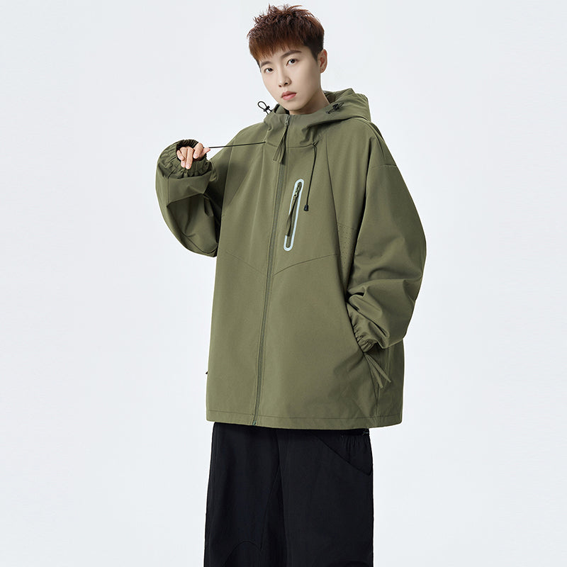 CBCMYJ25-7985-65B 秋冬衝鋒衣夾克連帽休閒防風寬鬆拼接外套(4色)