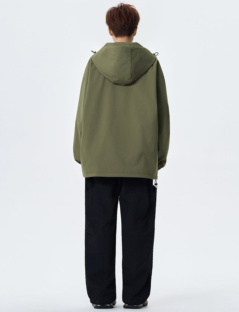 CBCMYJ25-7985-65B 秋冬衝鋒衣夾克連帽休閒防風寬鬆拼接外套(4色)