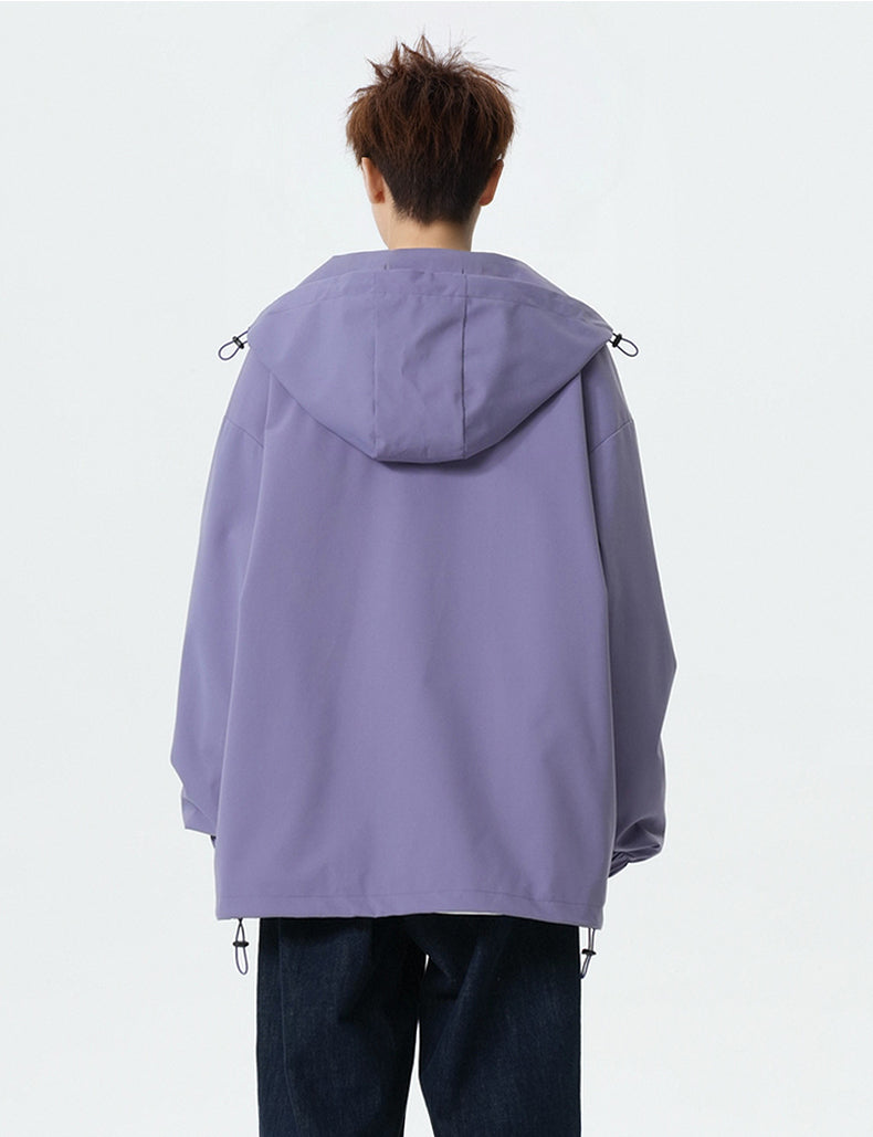 CBCMYJ25-7985-65B 秋冬衝鋒衣夾克連帽休閒防風寬鬆拼接外套(4色)