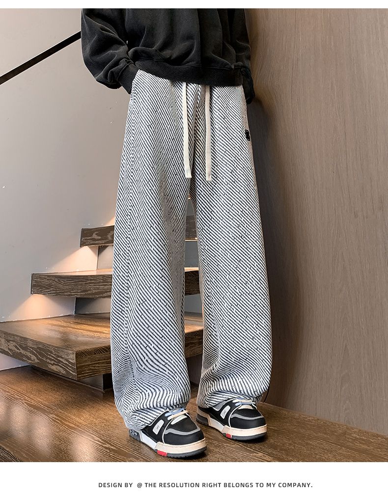 CBAZX2601JR-65B 冬季加絨加厚博澳絨彎刀鬆緊腰直筒休閒褲(3色)