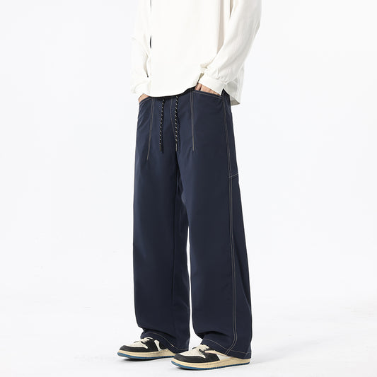 CBAMYK25-9920-65B 春秋季拼接寬鬆直筒闊腿褲(2色)