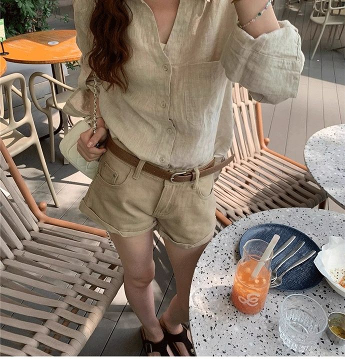 CGDCL8969-53B 復古寬鬆氣質設計長袖襯衫