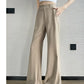 CGA6953-14B 春夏季西裝褲窄版闊腿褲高腰微喇叭直筒休閒拖地褲(4色.常規.加長款)
