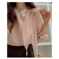CGD6255-58B 領系蝴蝶結雪紡衫襯衫(5色)
