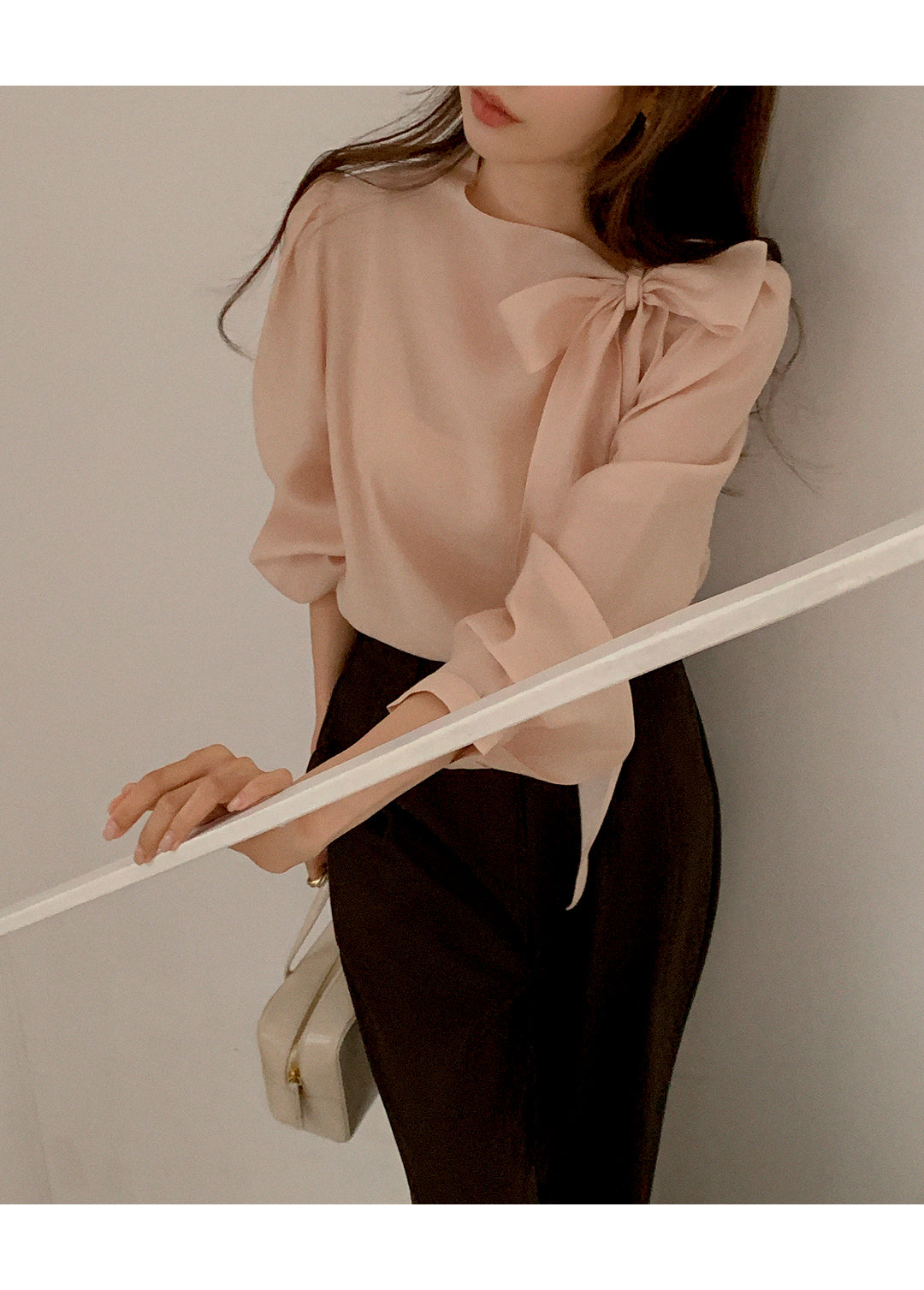 CGD6255-58B 領系蝴蝶結雪紡衫襯衫(5色)