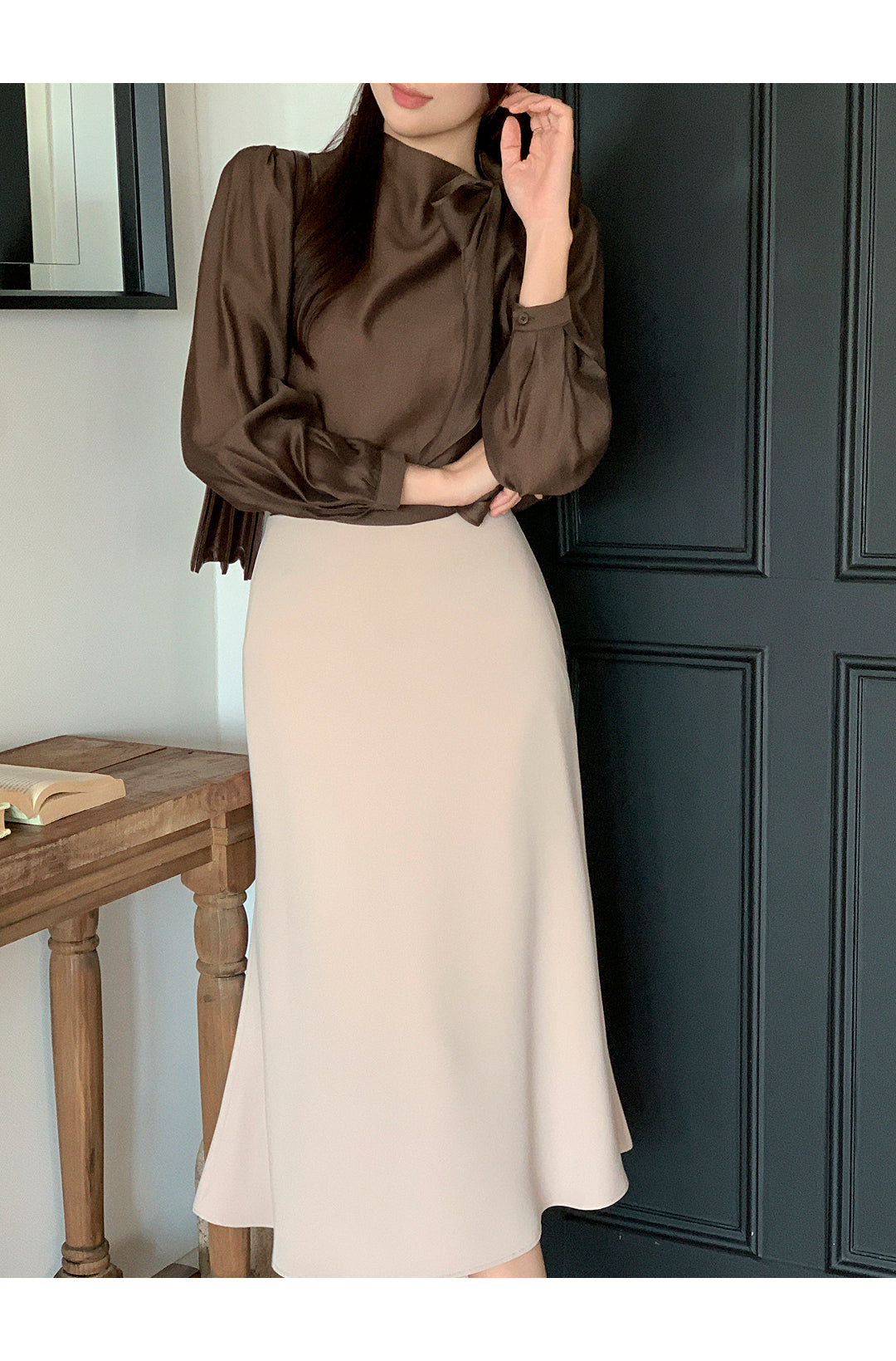 CGD6255-58B 領系蝴蝶結雪紡衫襯衫(5色)