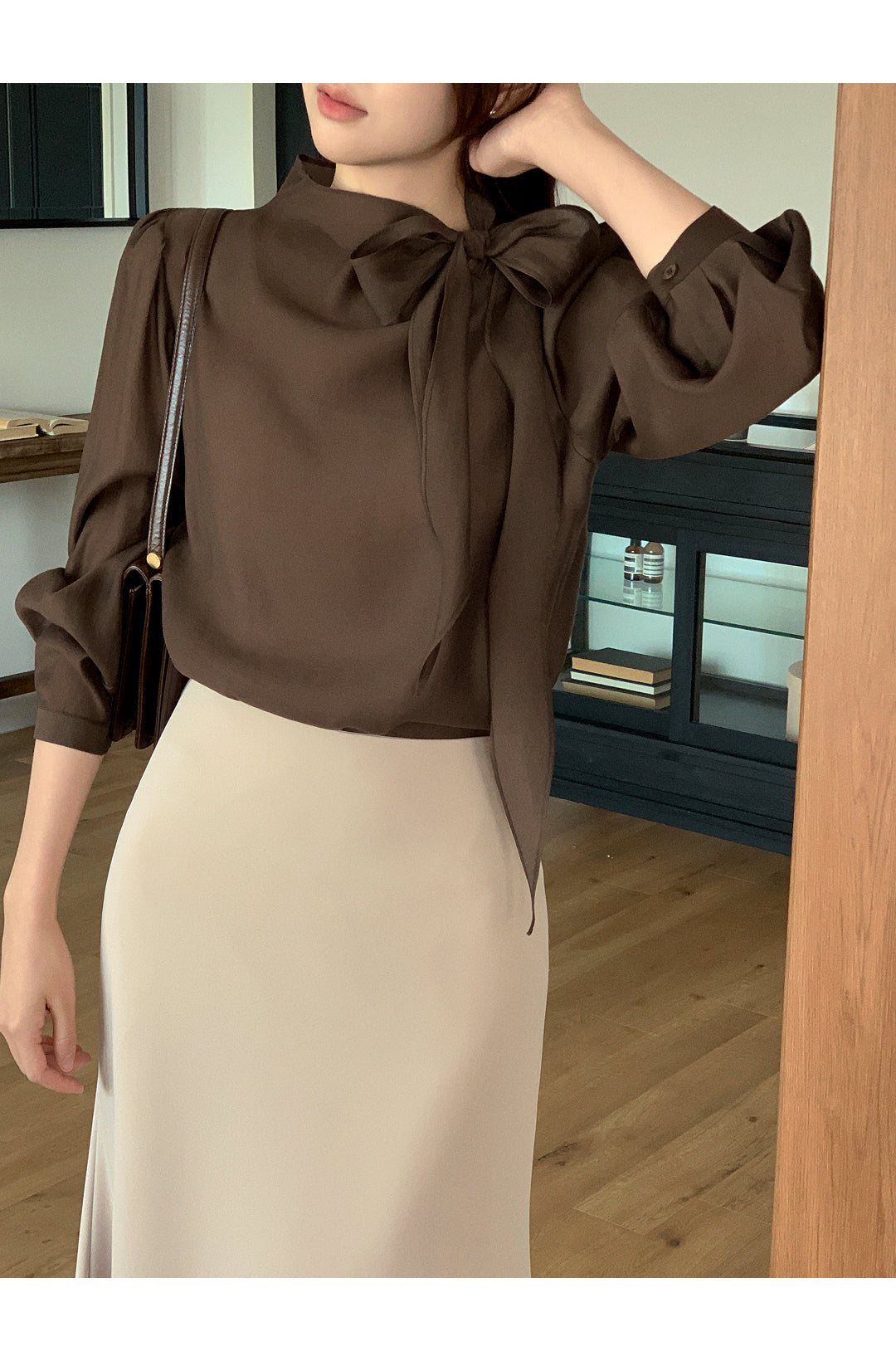 CGD6255-58B 領系蝴蝶結雪紡衫襯衫(5色)