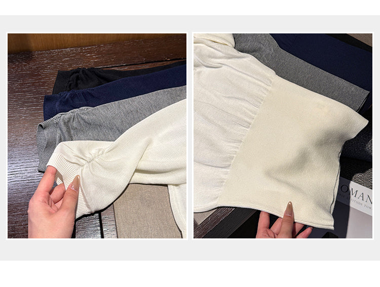 CGEM2036-45B 萊賽爾天絲收腰內搭打底衫五分袖針織衫(4色)