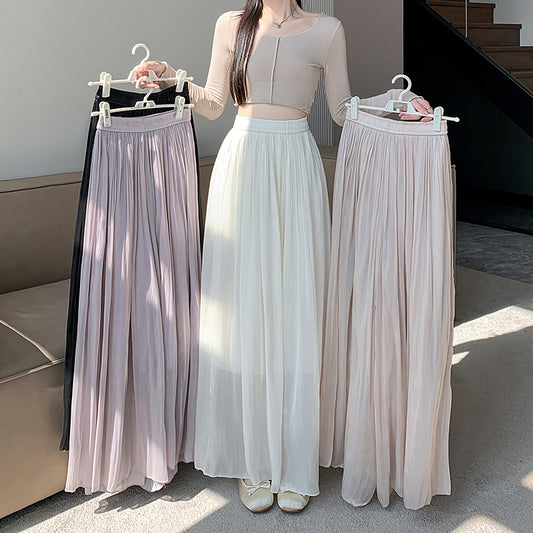 CGA8266-82B 夏季琉璃纱冰丝阔腿褲(4色)