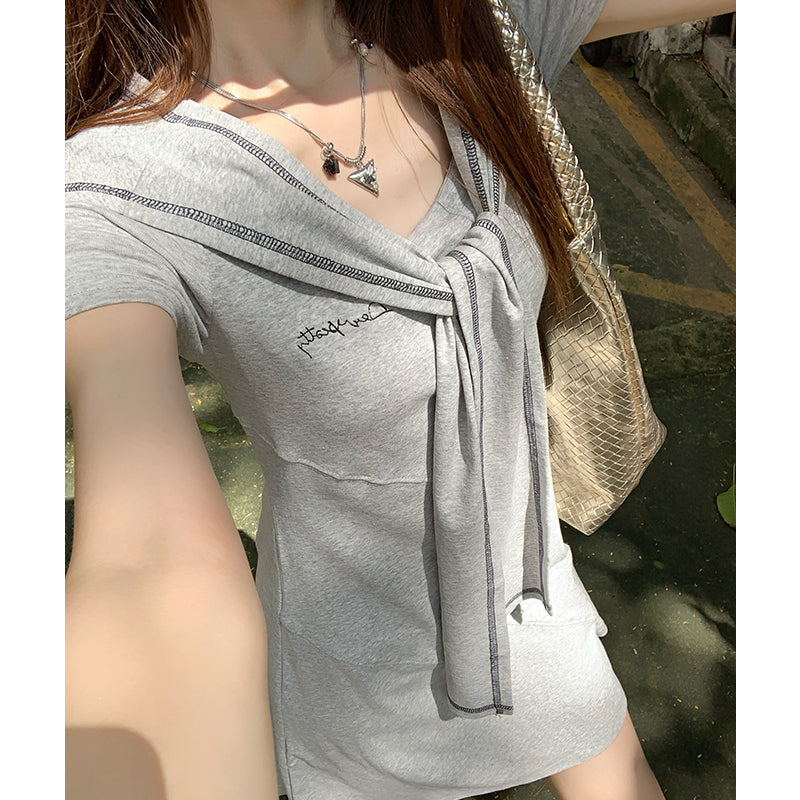 📺︎︎ CGBBQJ01341-42B 披肩短袖連衣裙兩件套(2色)