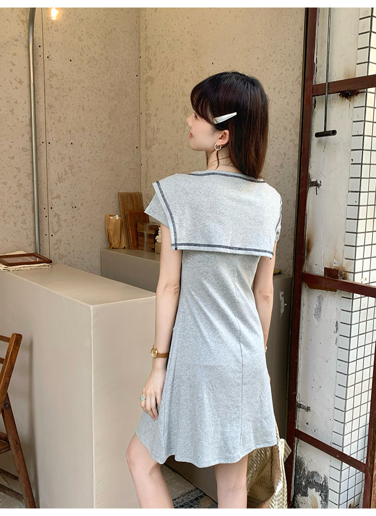 📺︎︎ CGBBQJ01341-42B 披肩短袖連衣裙兩件套(2色)