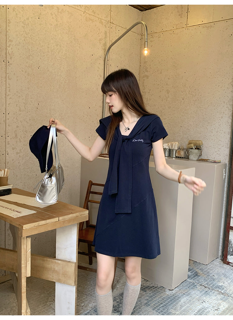 📺︎︎ CGBBQJ01341-42B 披肩短袖連衣裙兩件套(2色)