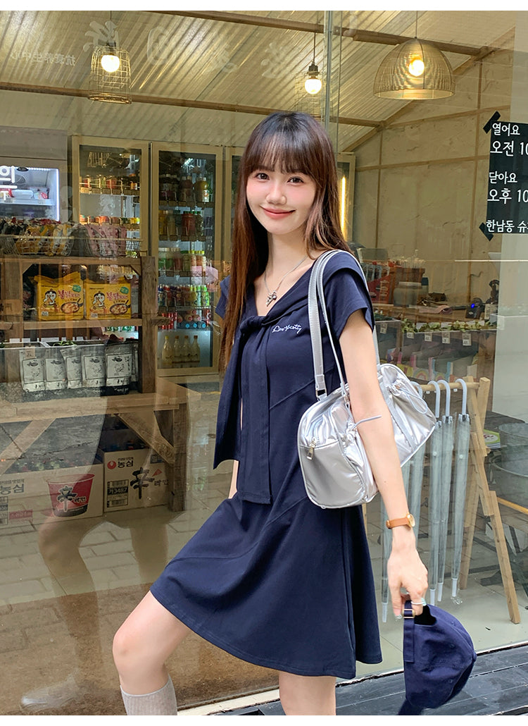 📺︎︎ CGBBQJ01341-42B 披肩短袖連衣裙兩件套(2色)