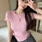 CGEYL9007-53B 精梳棉40支後包領夏季短款正肩上衣(6色)