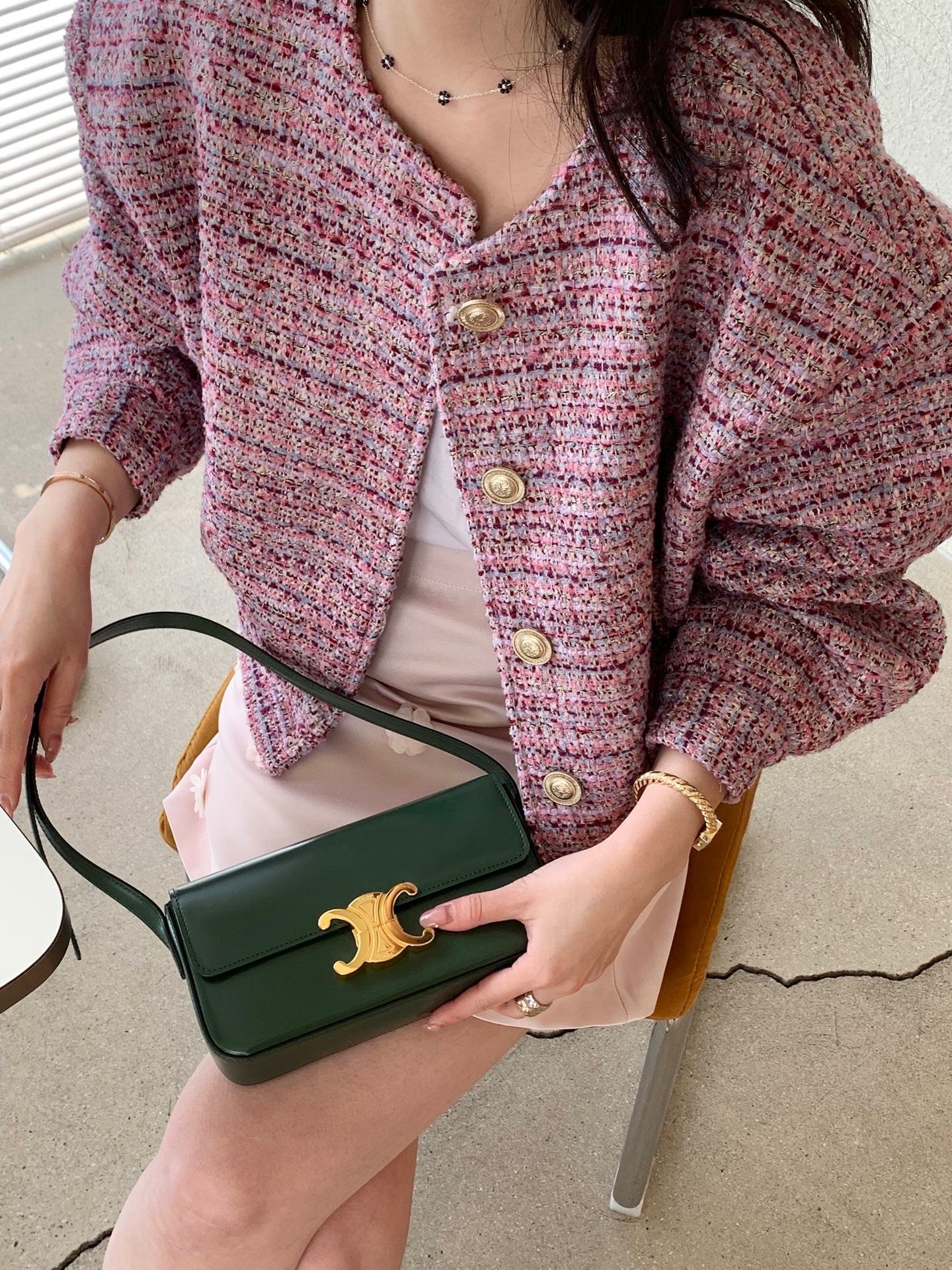 CGC6273-58B 粗花呢小香風夾克短外套(2色)