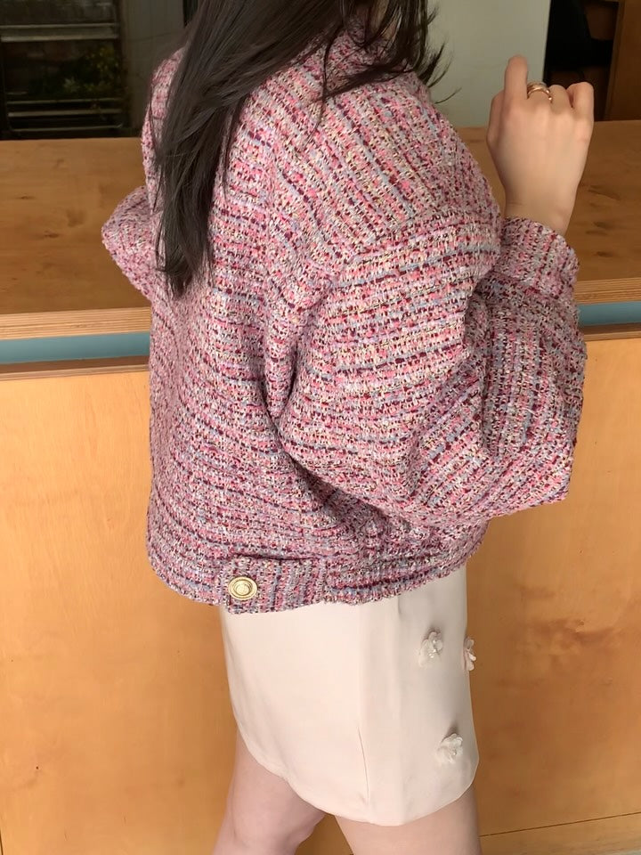 CGC6273-58B 粗花呢小香風夾克短外套(2色)