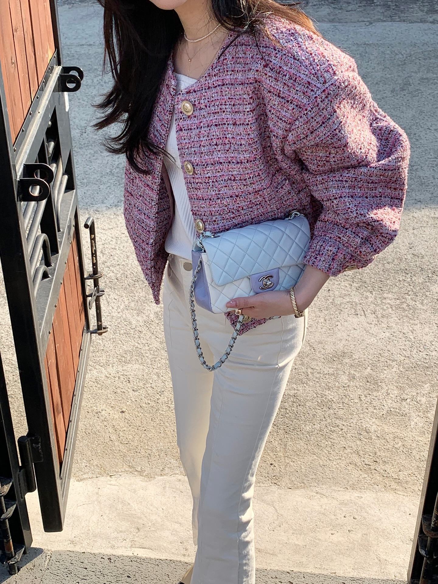 CGC6273-58B 粗花呢小香風夾克短外套(2色)