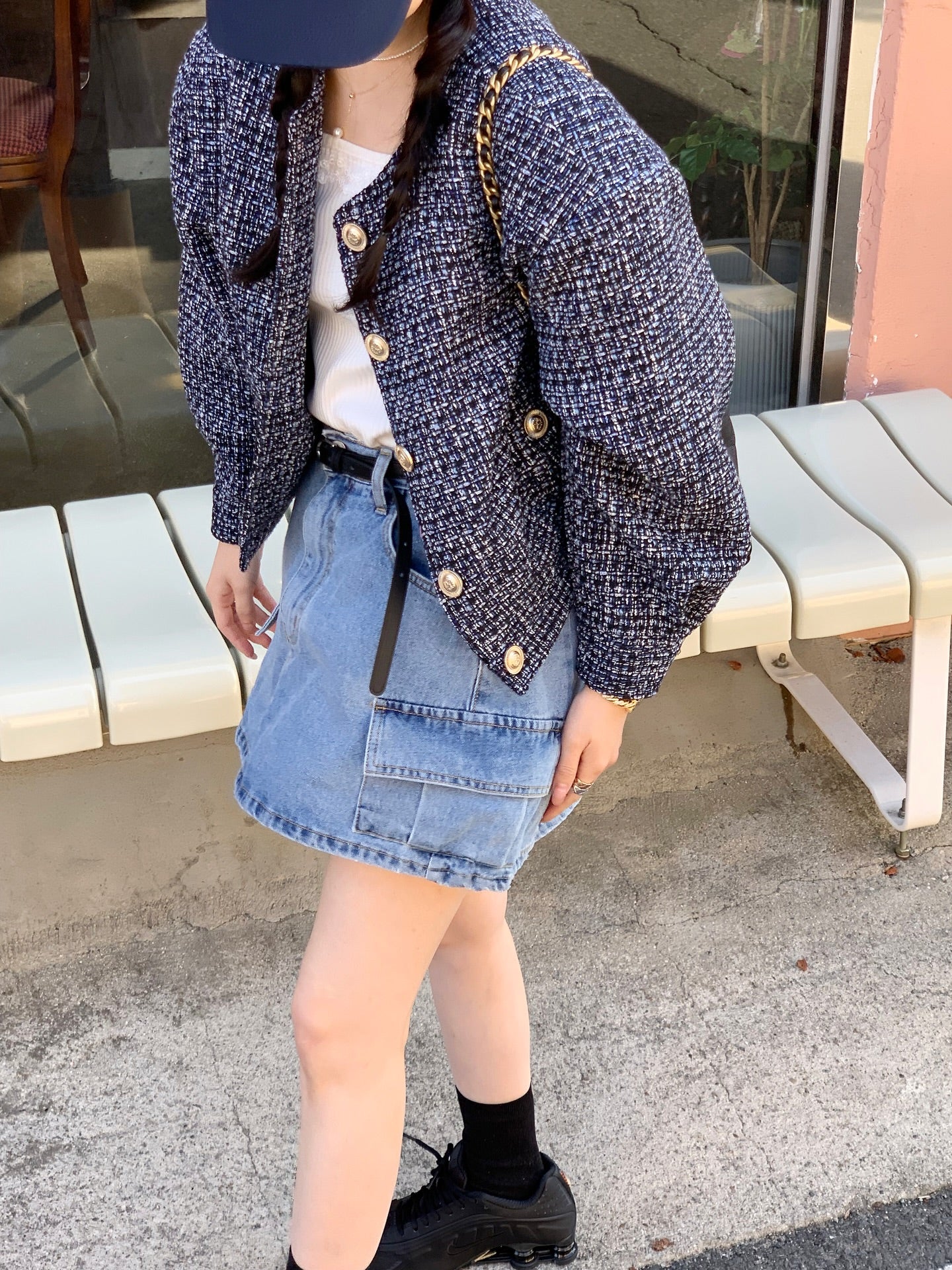 CGC6273-58B 粗花呢小香風夾克短外套(2色)