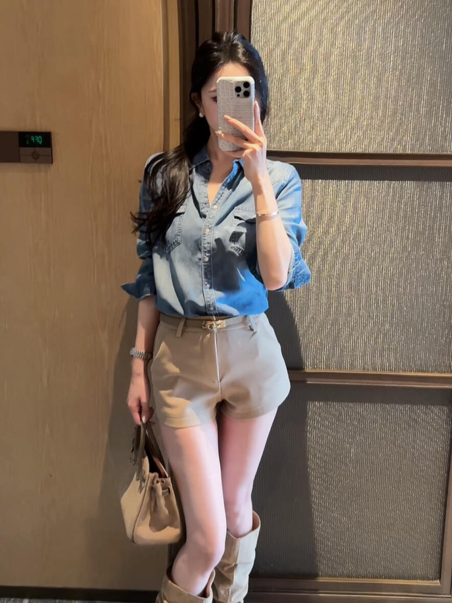 📺︎︎ CGD8146A0-36H 春夏萊賽爾垂感復古氣質顯瘦牛仔襯衫長袖