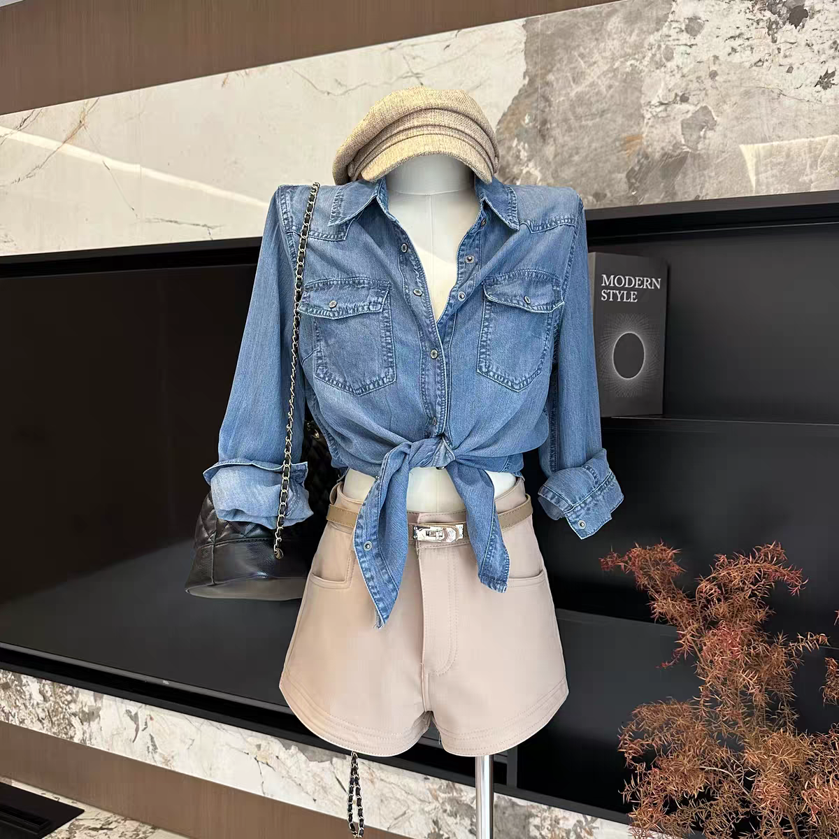 📺︎︎ CGD8146A0-36H 春夏萊賽爾垂感復古氣質顯瘦牛仔襯衫長袖