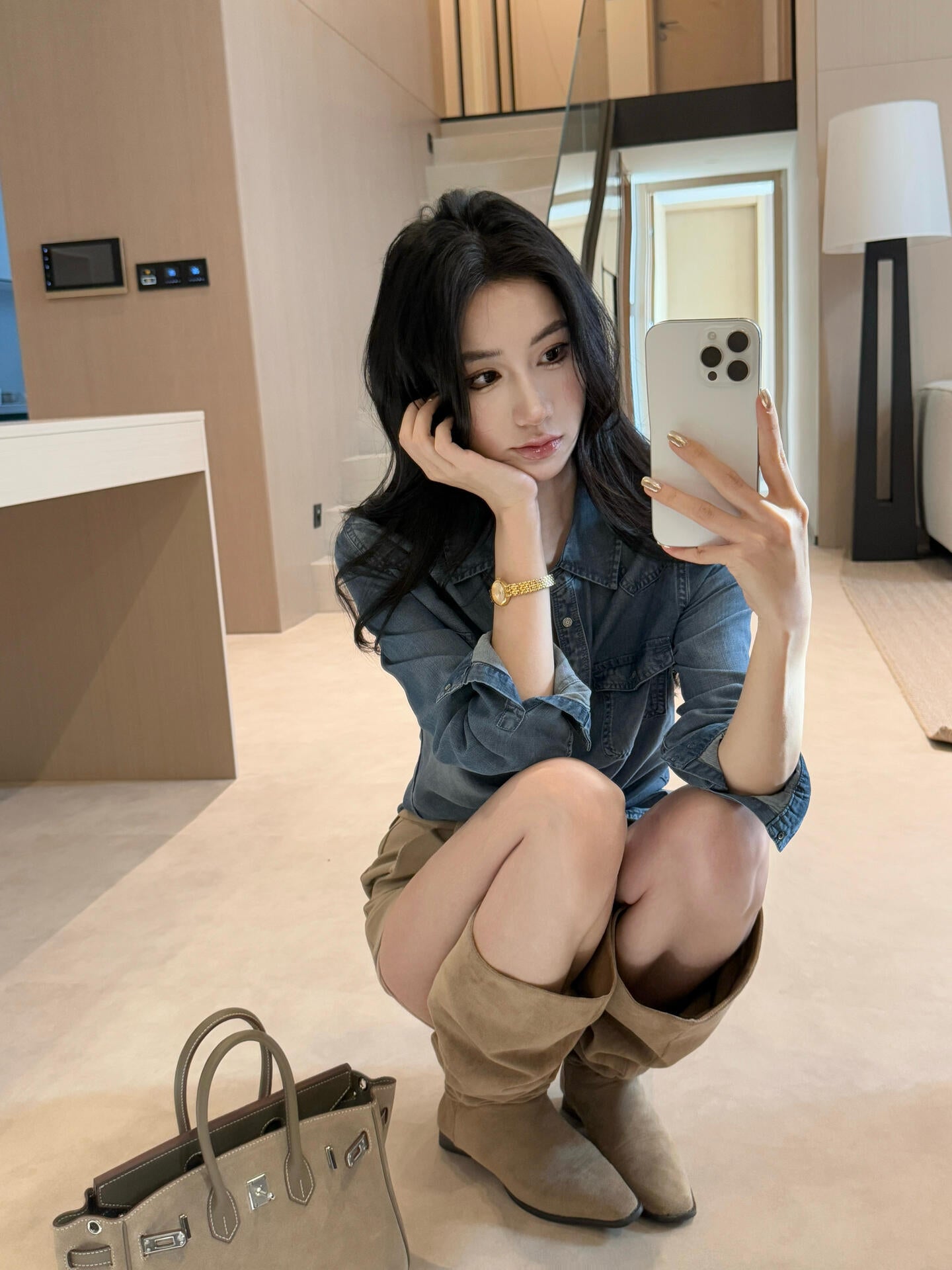 📺︎︎ CGD8146A0-36H 春夏萊賽爾垂感復古氣質顯瘦牛仔襯衫長袖