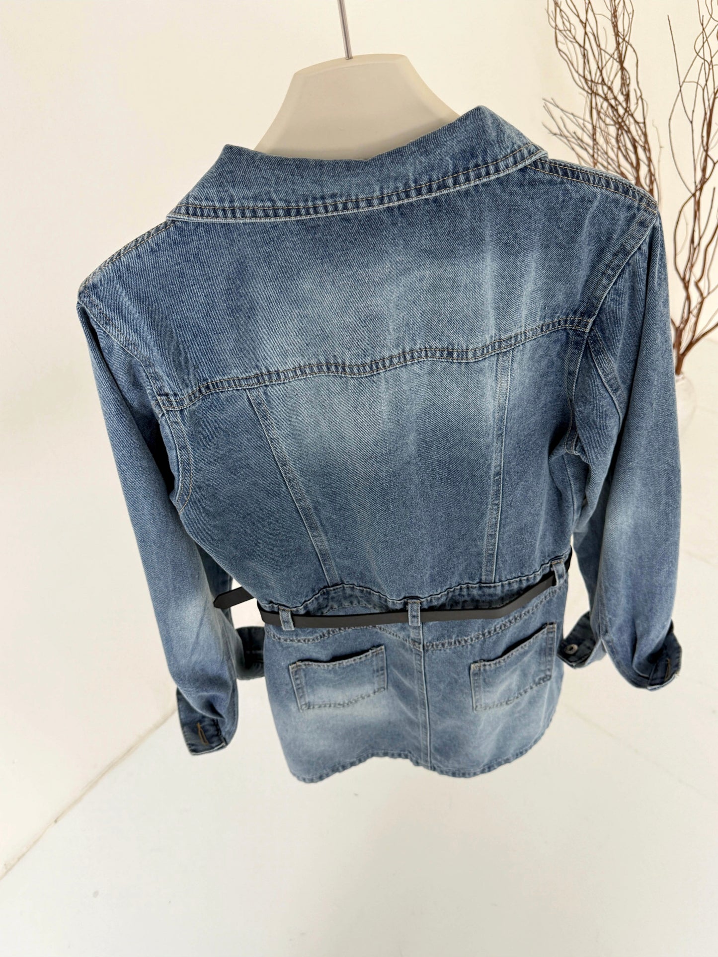 CGB8148A2-36H 翻领牛仔裙春秋纽扣设计感显瘦简约连衣裙