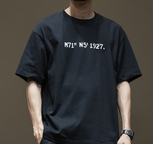 CBE1482-96B 純棉200克國潮T恤短袖寬鬆上衣字母印花(3色)