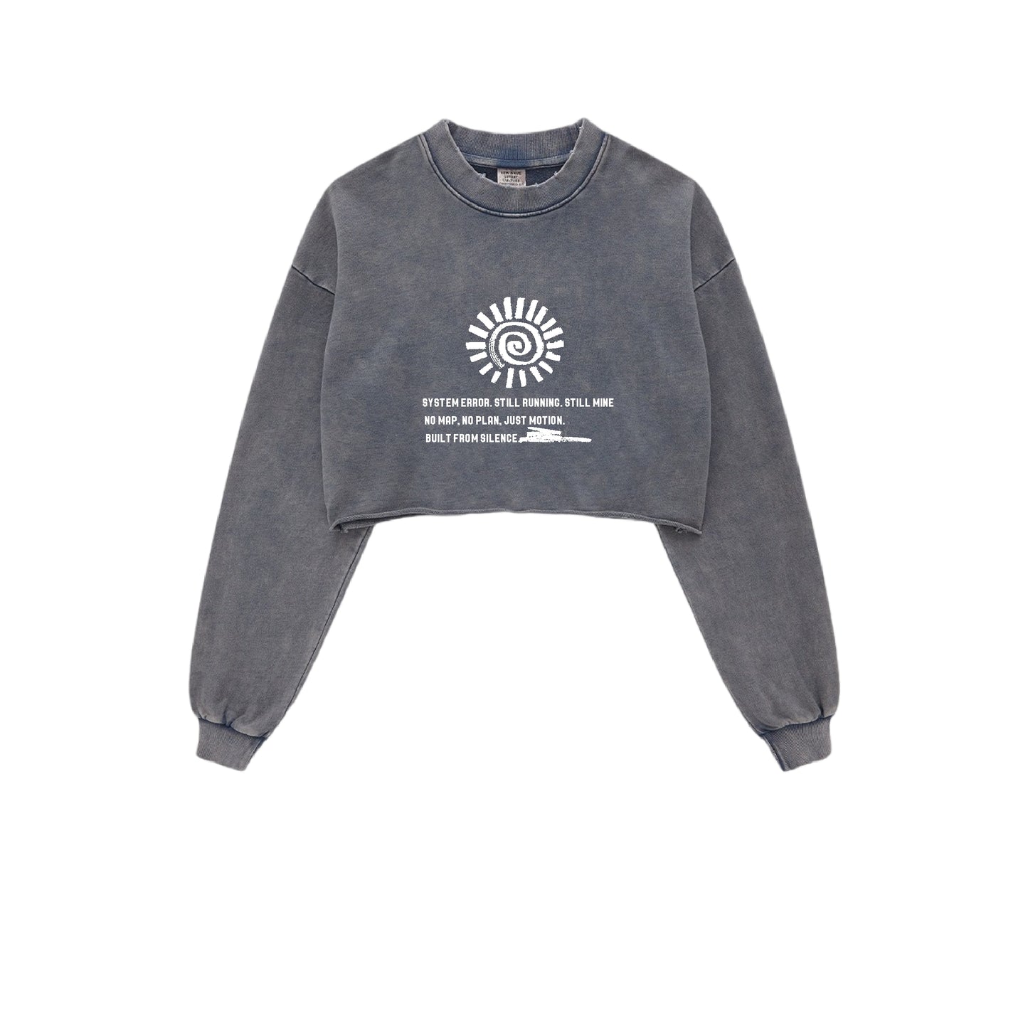 CGD51122402-171-TD 潮款秋冬水洗短款圓領散邊長袖T恤(5色)