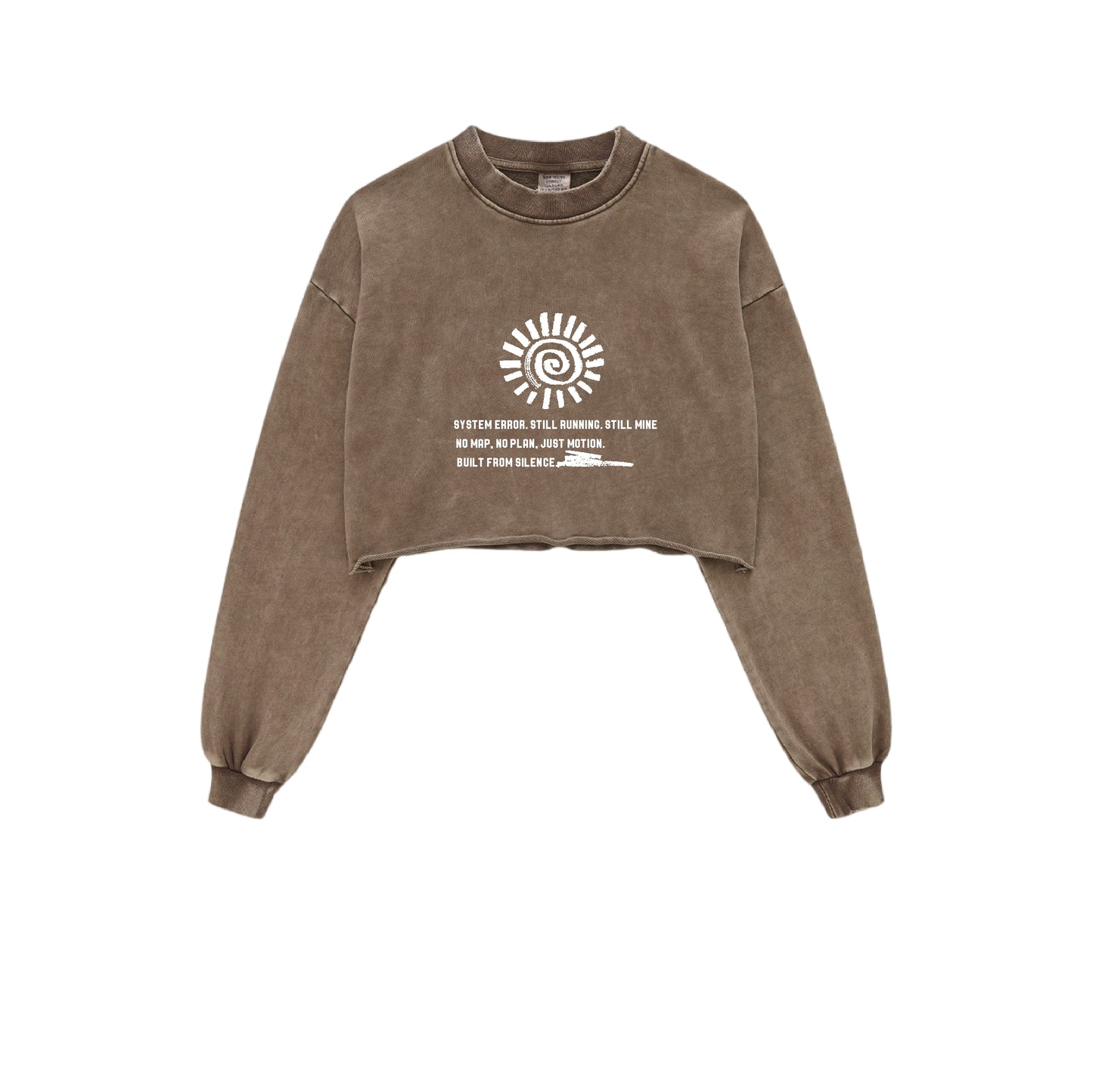 CGD51122402-171-TD 潮款秋冬水洗短款圓領散邊長袖T恤(5色)